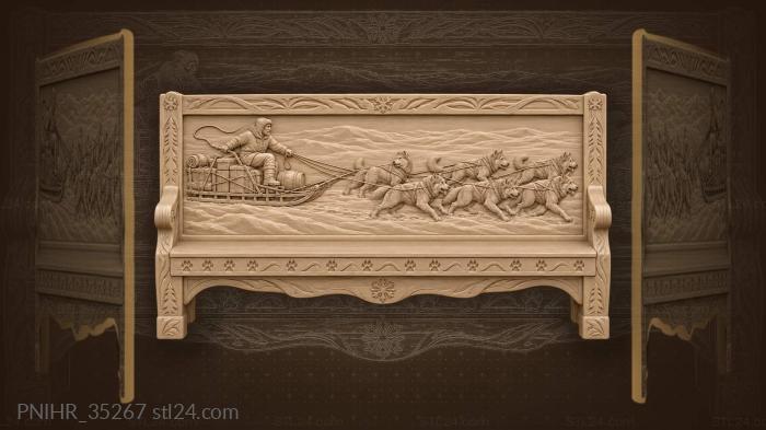 Arctic driver and dog sled team 3d STL model