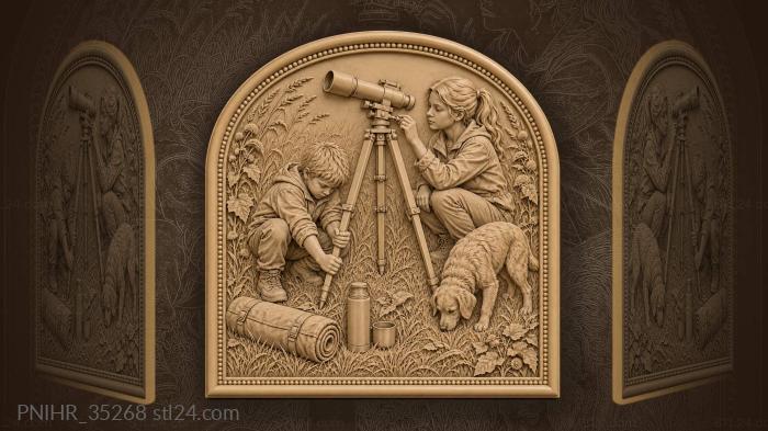 Sister levels telescope beside the dog 3d STL model
