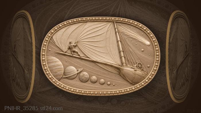 Solar yacht among distant planets 3d STL model