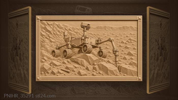 Martian rover explores rocky landscape 3d STL model