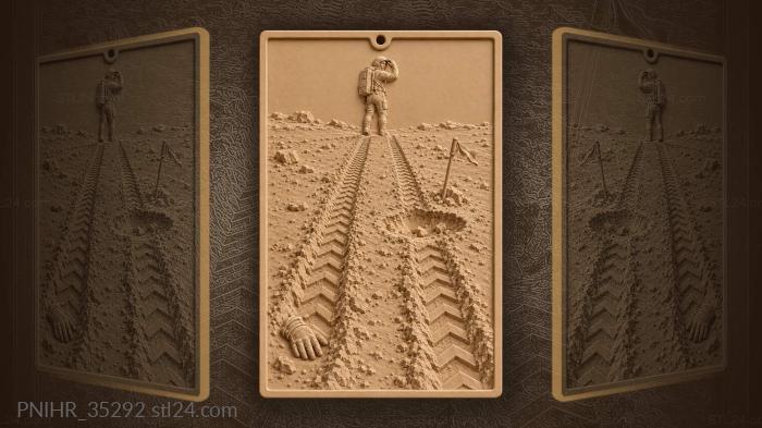 Traveler follows wheel tracks past crater 3d STL model