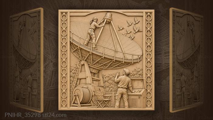 Radio astronomer at the dish 3d STL model