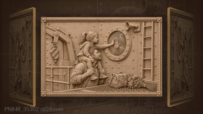 Hand meets hand through glass 3d STL model