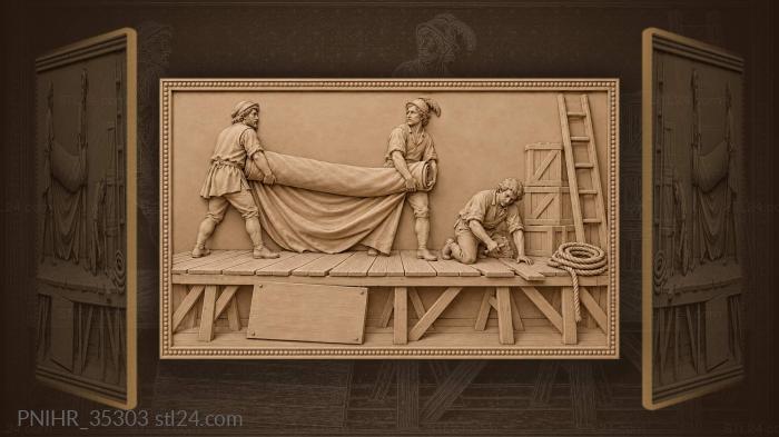 Traveling players building stage backdrop 3d STL model