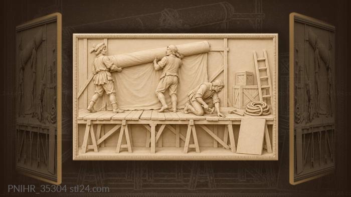 Traveling players stage preparation bustle 3d STL model