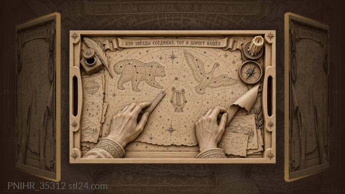 Celestial map scholars study astronomy 3d STL model