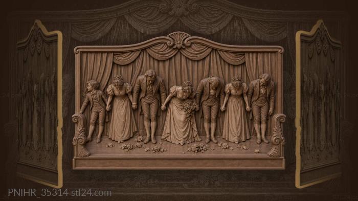 Team bow with flowers curtain 3d STL model