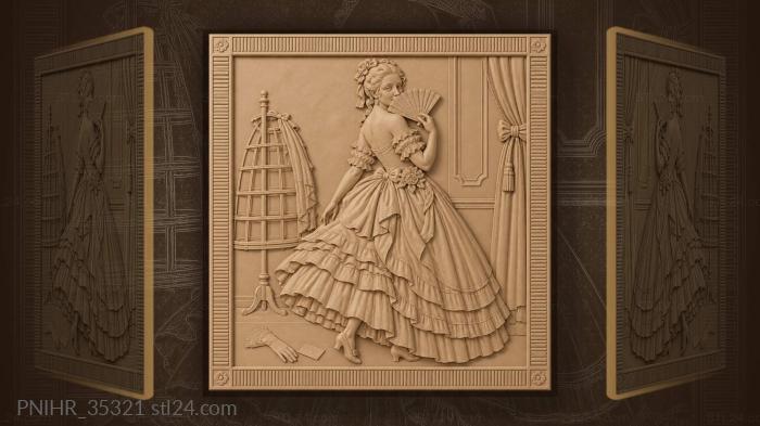 Coquette closes the fan and conversation 3d STL model