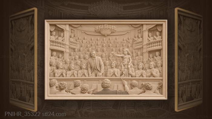 Full house applauding seen from stage 3d STL model