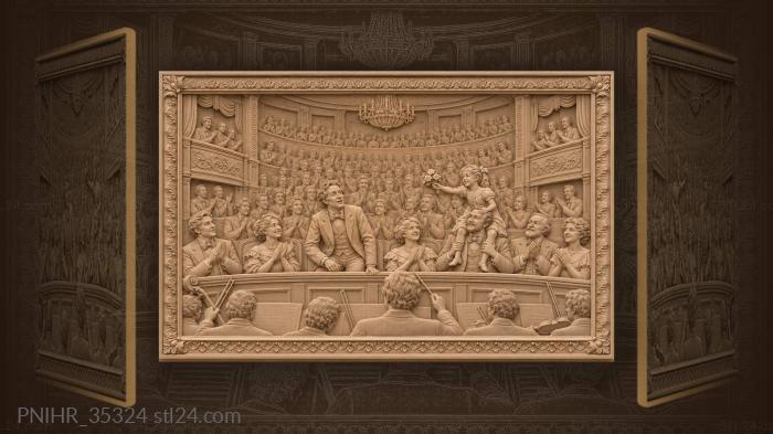 Clapping audience with girl on shoulders 3d STL model