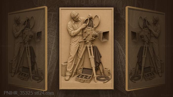 Filmmaker threads film past three spare lenses 3d STL model