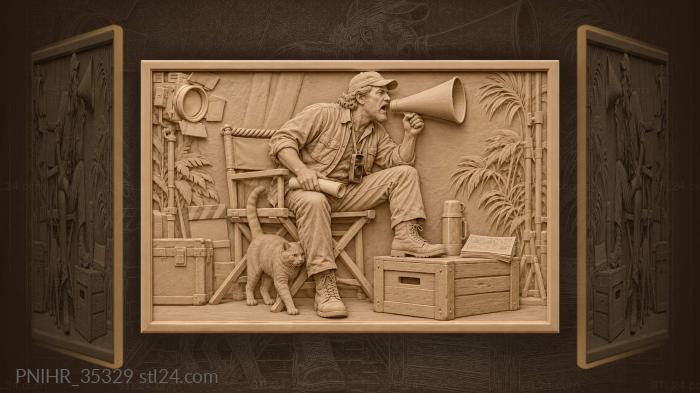Director calls action above rolled script 3d STL model