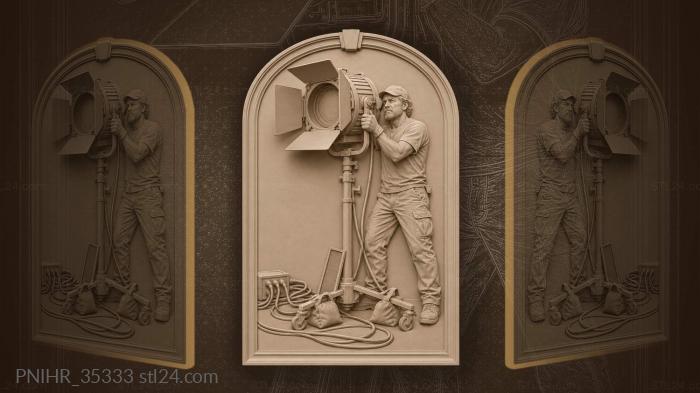 Film crew lighting setup backstage 3d STL model