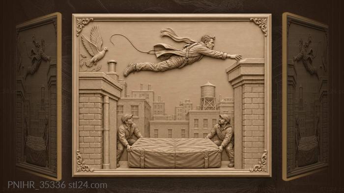 Rooftop leap daring stuntman action 3d STL model