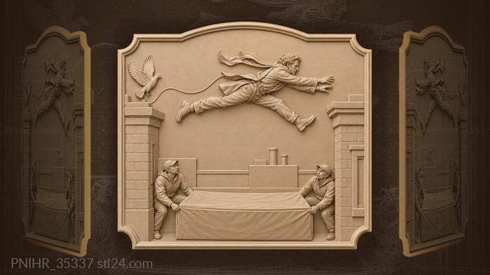 Daredevil leap between rooftops action 3d STL model