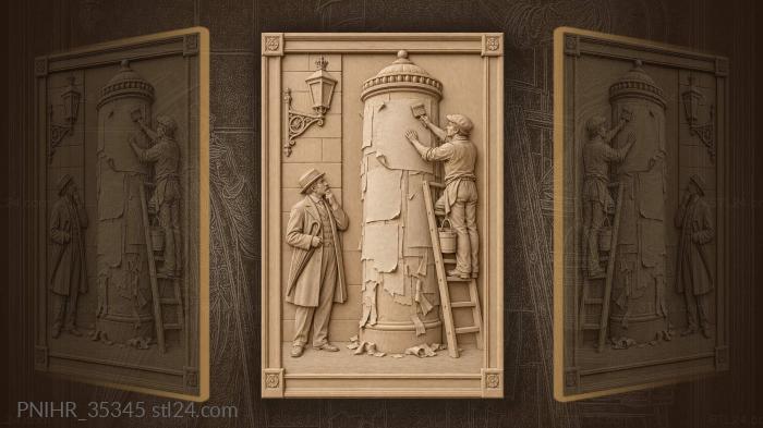 Street corner premiere advertising column 3d STL model