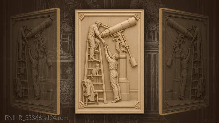 Observer on ladder at the great refractor 3d STL model