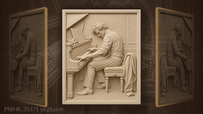 Pianist lost in the music · Ludwig van Beethoven 3d STL model