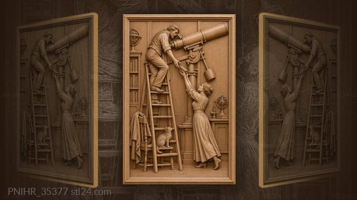 Assistant handing a filter up the ladder 3d STL model
