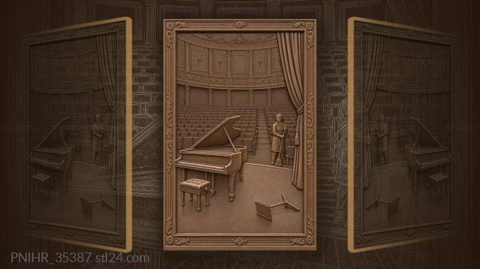Empty stage piano and cleaner 3d STL model