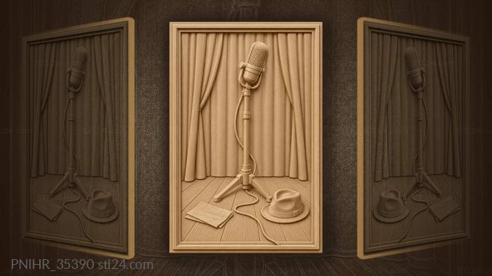 Vintage microphone stage performance atmosphere 3d STL model