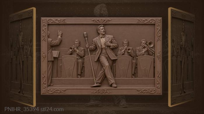 Singer with band lively performance 3d STL model