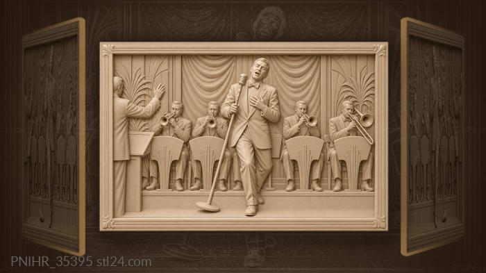 Singer swings microphone before the band 3d STL model