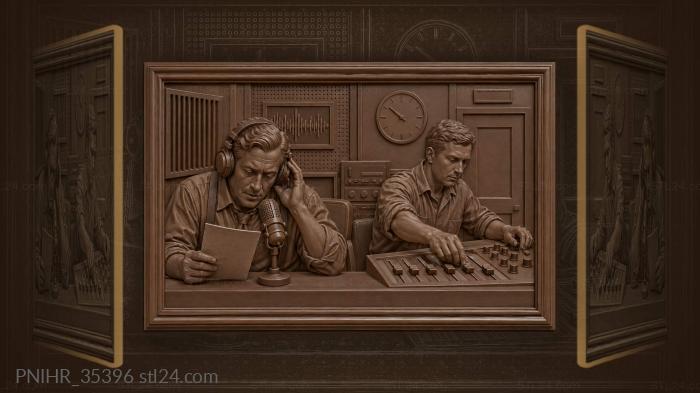 Radio announcer reads script on air 3d STL model