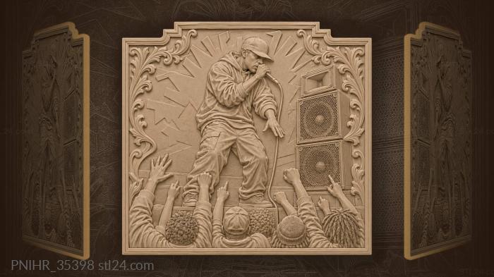 Rapper chops the beat before crowd 3d STL model
