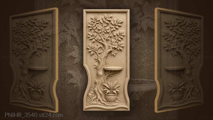 Potted plant below and small shelf 3d STL model