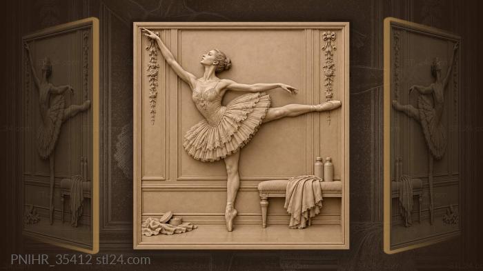 Ballerina arabesque practice scene detail 3d STL model
