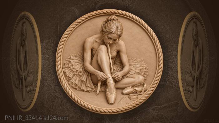 Dancer bites the ribbon while tying shoes 3d STL model