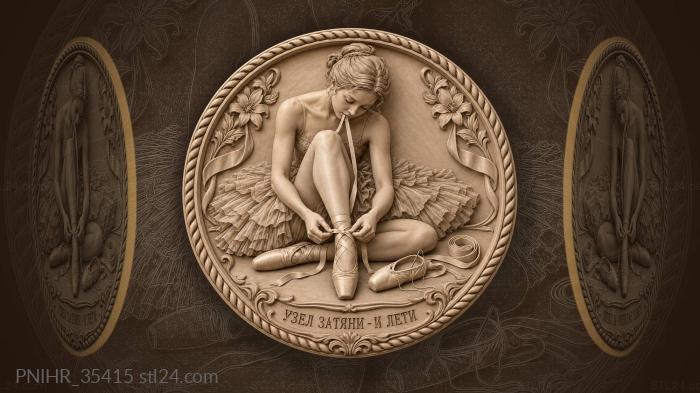 Performer tightens her shoes then takes flight 3d STL model