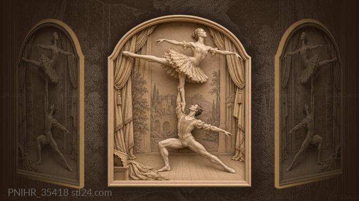 Partner launches the ballerina above the stage 3d STL model