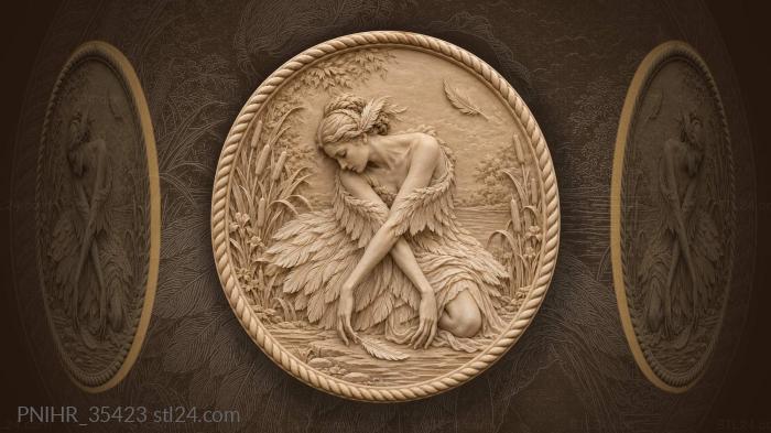 Dying swan graceful water reeds 3d STL model
