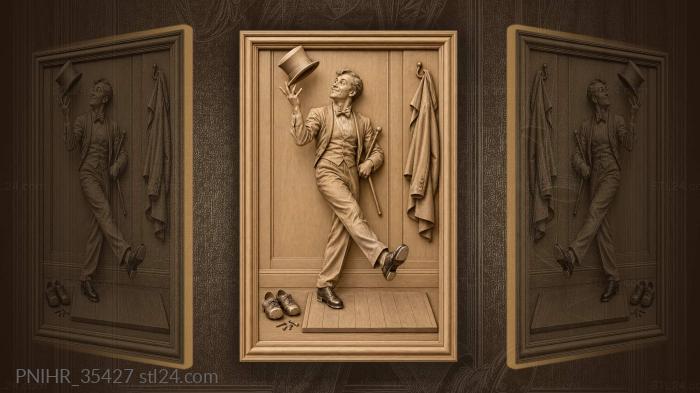Nimble dancer catches his top hat 3d STL model