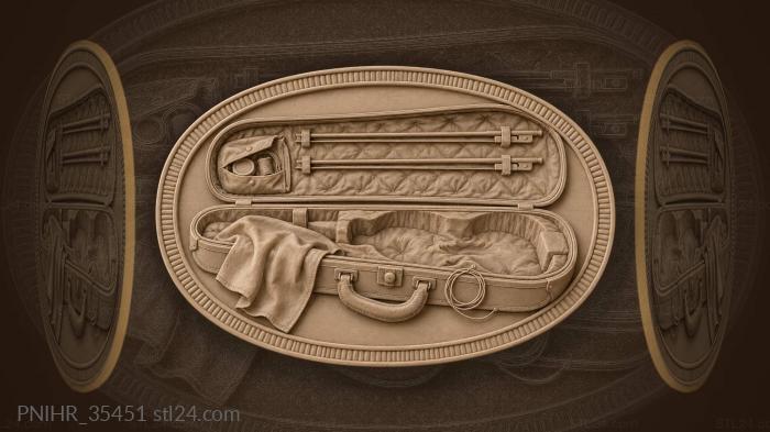 Violin case with bows and rosin 3d STL model