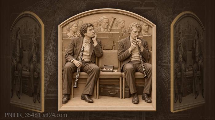 Orchestra musicians clarinet player rests 3d STL model
