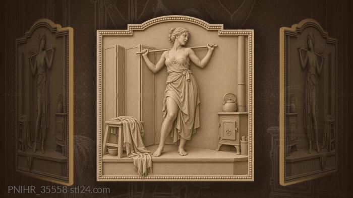 Model with a pole beside the stove 3d STL model