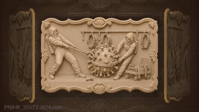 Scientists confronting dangerous viral crown 3d STL model