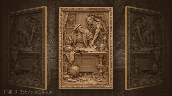 Faust and mephistopheles deal with darkness 3d STL model