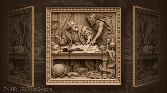 Faust and mephistopheles a dark bargain 3d STL model