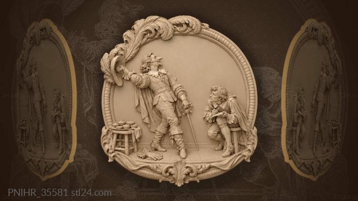 Cyrano dictating to christian romance 3d STL model