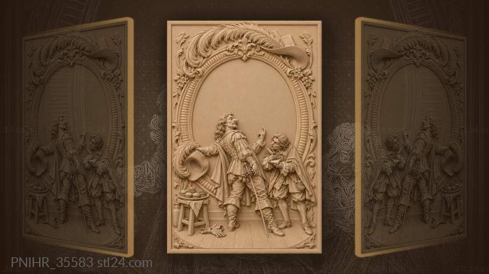 Cyrano dictating to a hurried christian 3d STL model
