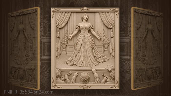 Opera singer on stage performance 3d STL model