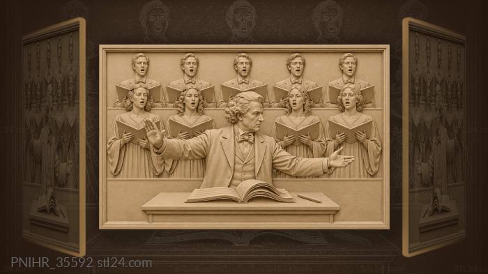 Conductor quiets the nearest choir voices · Ludwig van Beethoven 3d STL model