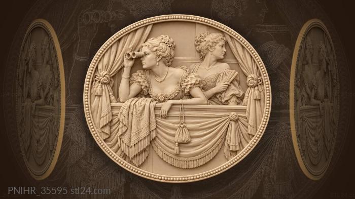 Women with opera glasses in a box 3d STL model