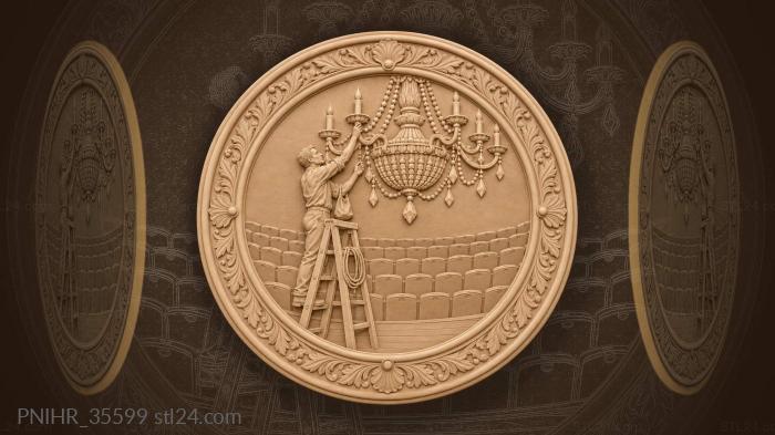 Theater chandelier stagehand rigging detail 3d STL model