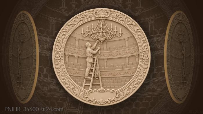 Theatre chandelier stagehand rigging ropes 3d STL model