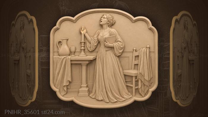 Singer shields the candle while singing 3d STL model